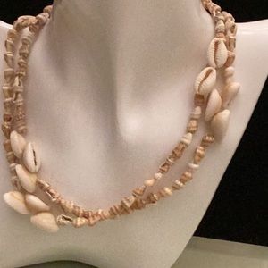 Vintage , Bohemian Shell Necklace 32 inches